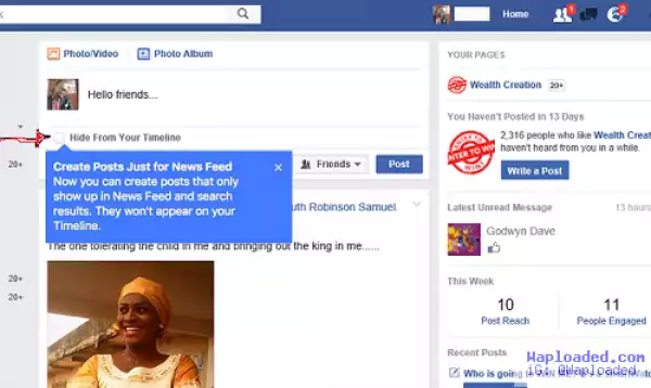 Facebook Introduce New Feature, Let You Post to News Feed & Not Your Timeline